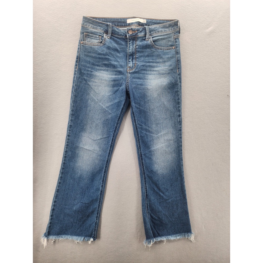 Disclosed Women Medium Wash Raw Hem Straight Leg Jeans Size 9/29 Denim Pants